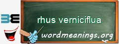 WordMeaning blackboard for rhus verniciflua